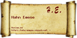 Hahn Emese névjegykártya